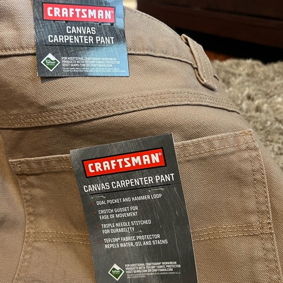 New with tags Craftsman heavy duty canvas carpenter pants, tan - Picture 1 of 5